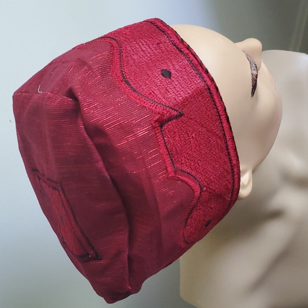 RED CAP#ASO OKE #NIGERIAN ASO EBI HAT FOR MEN AND YOUTHS. SIZE 24 INCHES.
